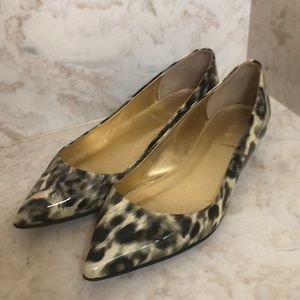J Crew Patent Leather Animal Print Flats